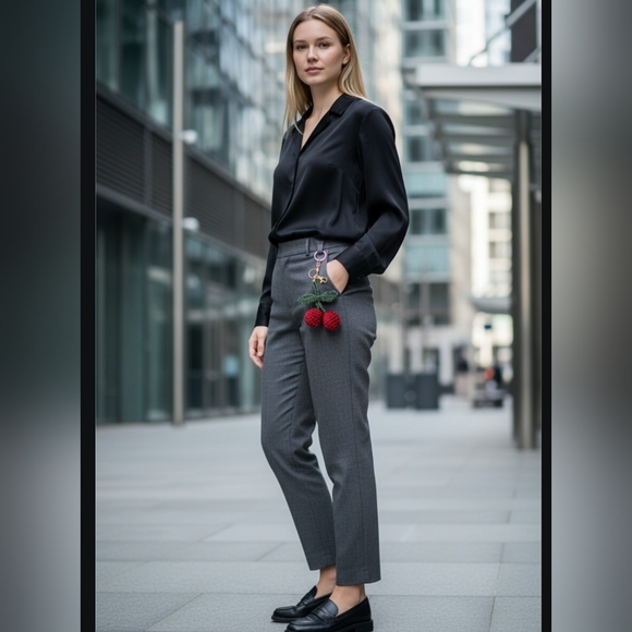 Crochet Cherry Keychain/Bagcharm with Gold Clip (Adjustble) - Picture 6 of 6